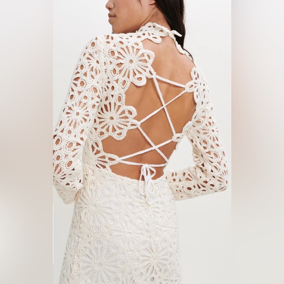 Maje Rozim Dress Crochet Maxi Dress Mini Depop - Picture 5 of 12
